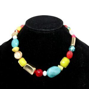 Cute Sparkly Multi-Stone Chunky Colorful Collar Necklace for Women